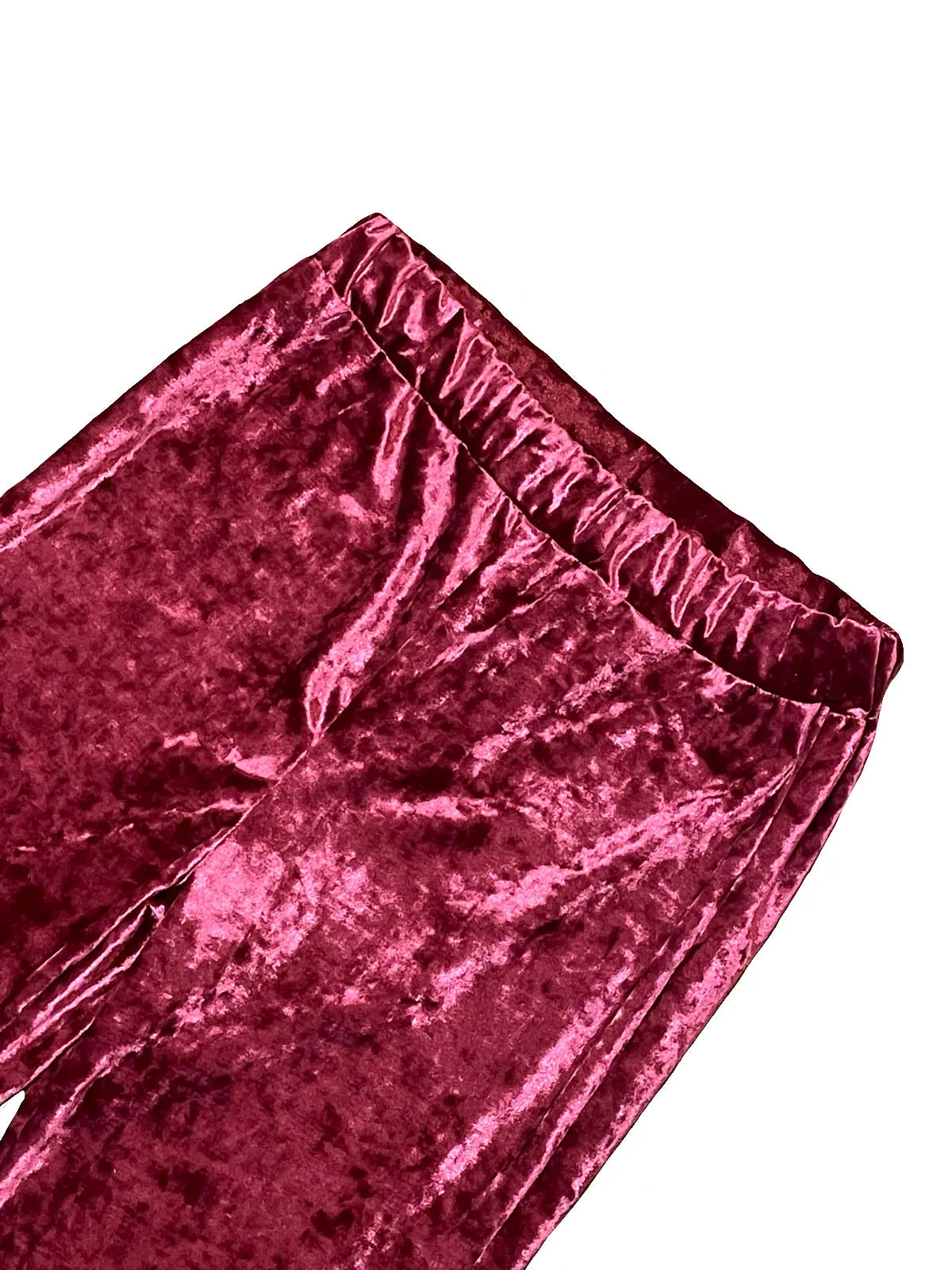 Red Velvet High Waist Bell Bottom Pants