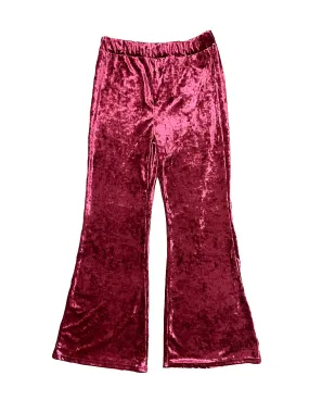 Red Velvet High Waist Bell Bottom Pants