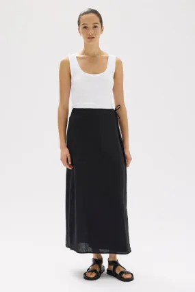 Roma Linen Wrap Skirt Black