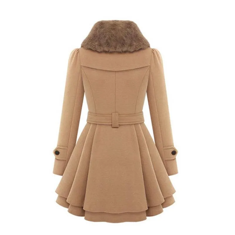Sidiou Group Womens Winter Wram Coat Faux Fur Collar Parka Thick Jacket Outwear Overwear
