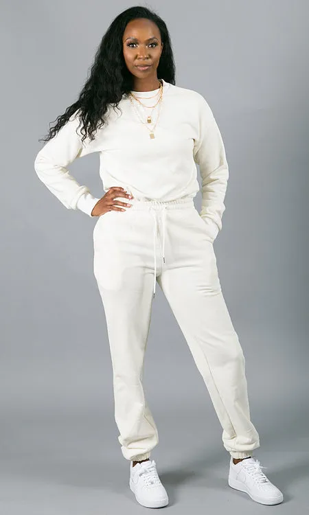 Sweatin' Me Sweatpants - Cream