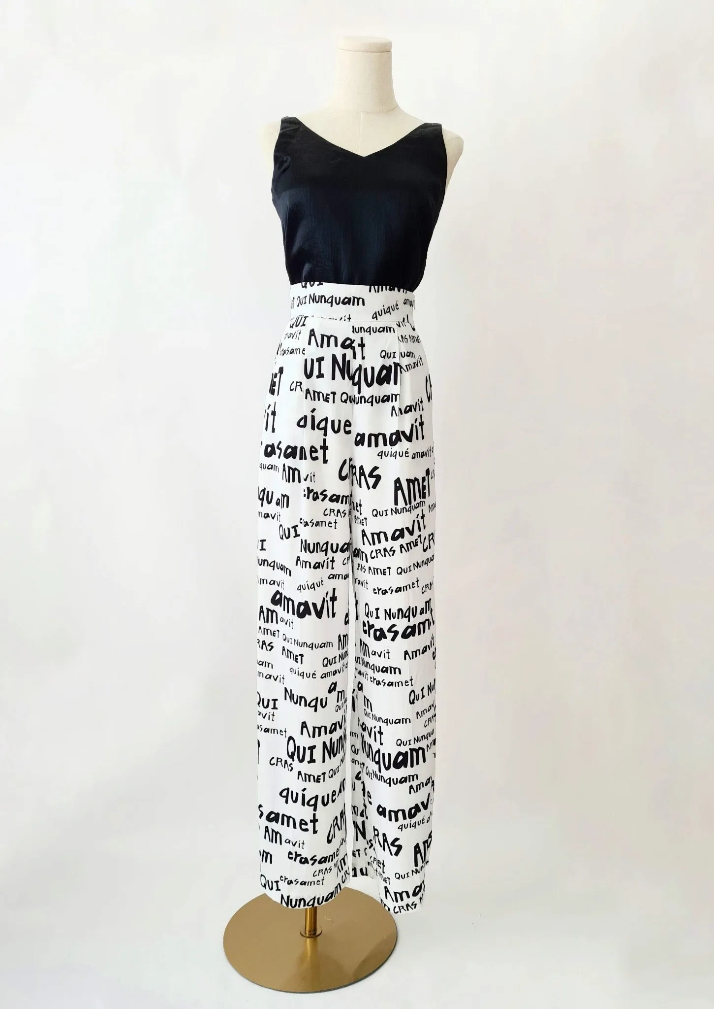 Tabloid High-Waist Wide-Legged Pants