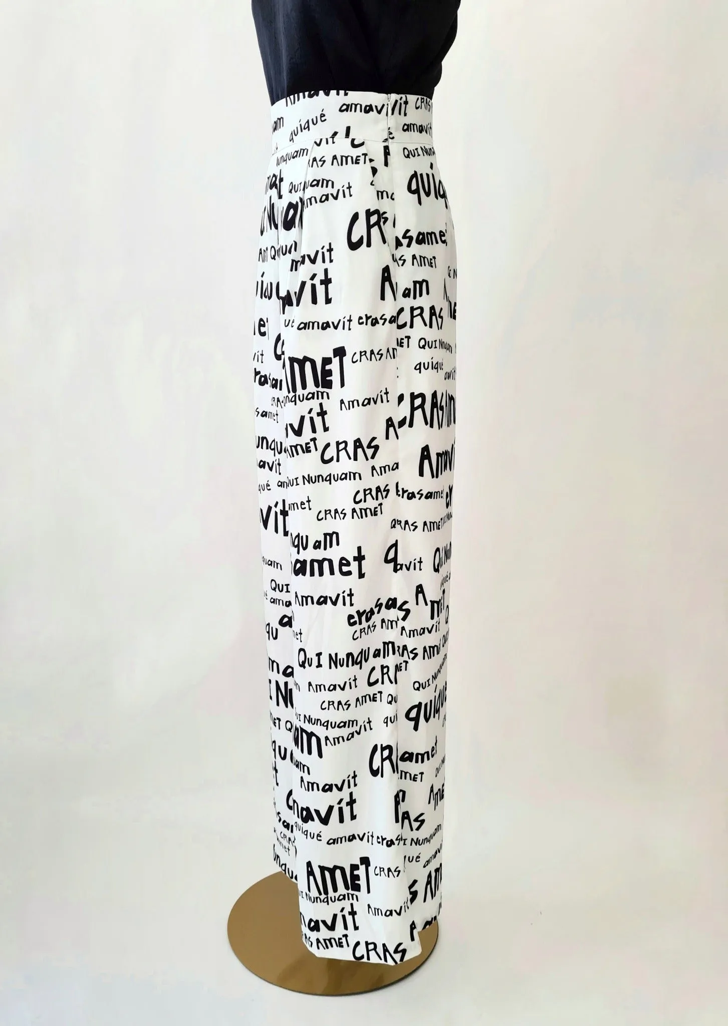Tabloid High-Waist Wide-Legged Pants