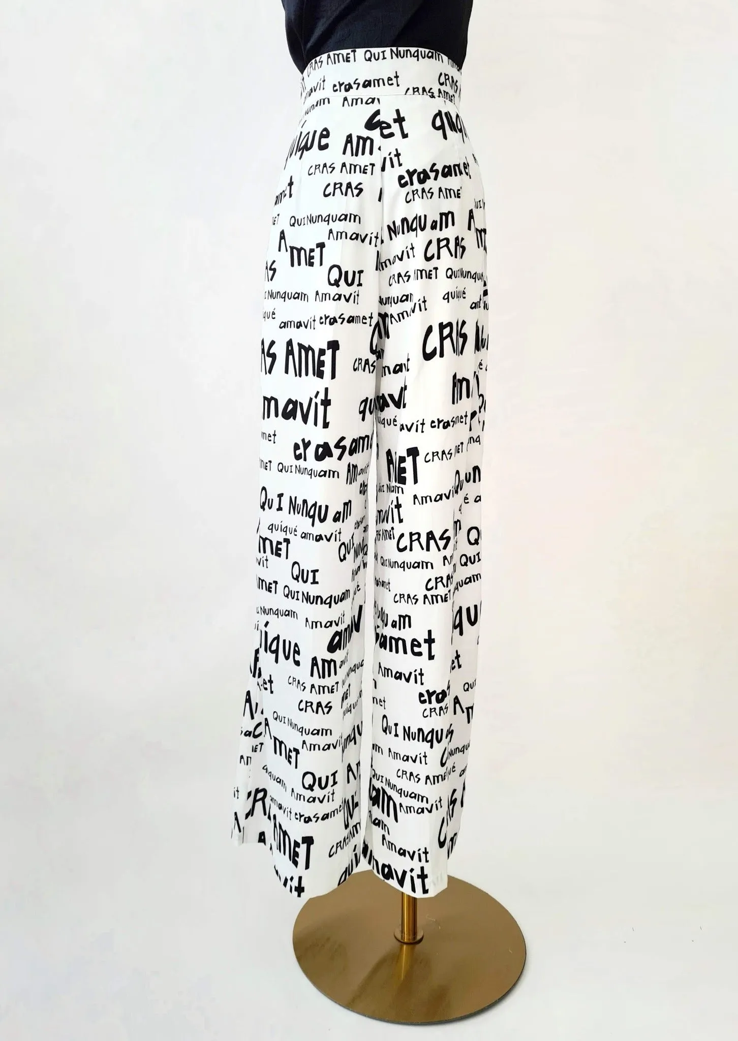 Tabloid High-Waist Wide-Legged Pants