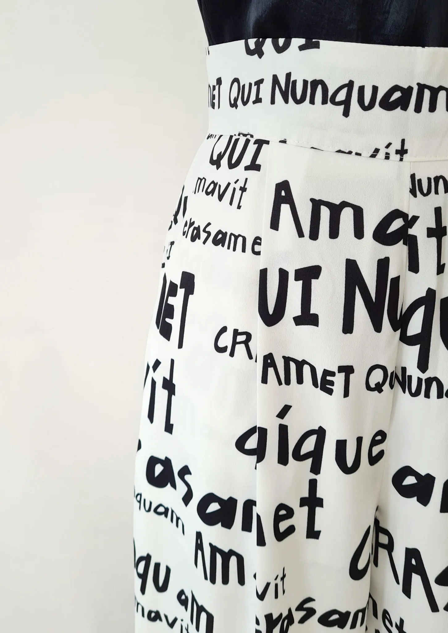 Tabloid High-Waist Wide-Legged Pants