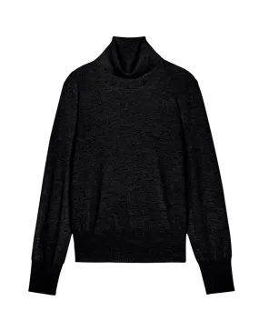 The Cashmere Turtleneck Sweater. -- Black