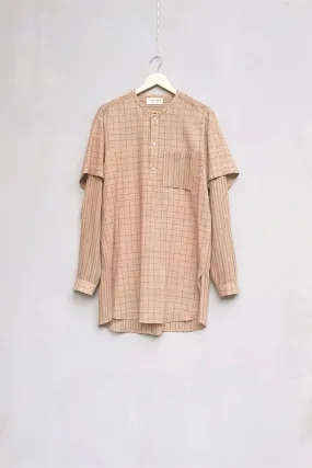 Urvashi Kaur   I   Puxi SHIRT OKA kala cotton nude TESSELLATE- 62