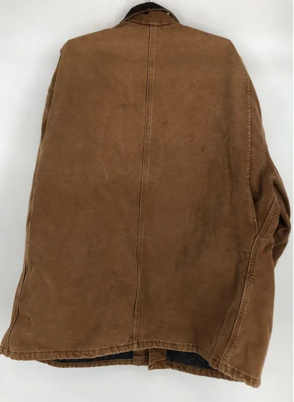 Vintage Carhartt Men's Brown C02 Cotton Overcoat - Size 3XL