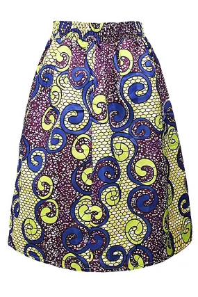 Women African Print A-Line Casual Flared Skirt Maxi Skirt #Skirt