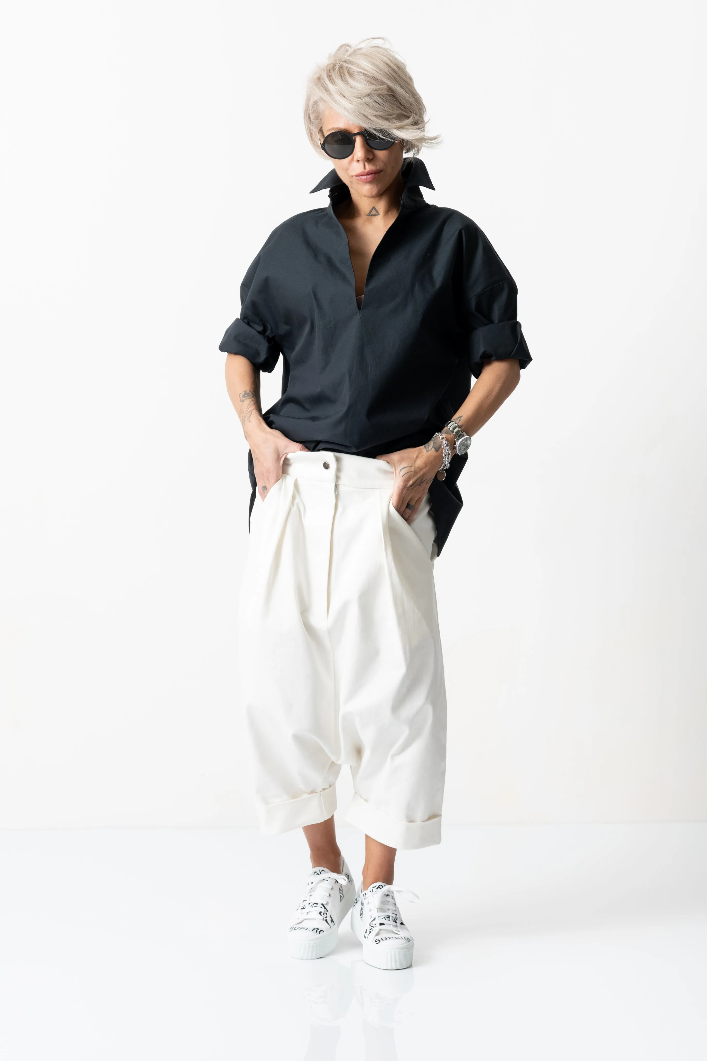 Women Black Shirt with long Sleeves