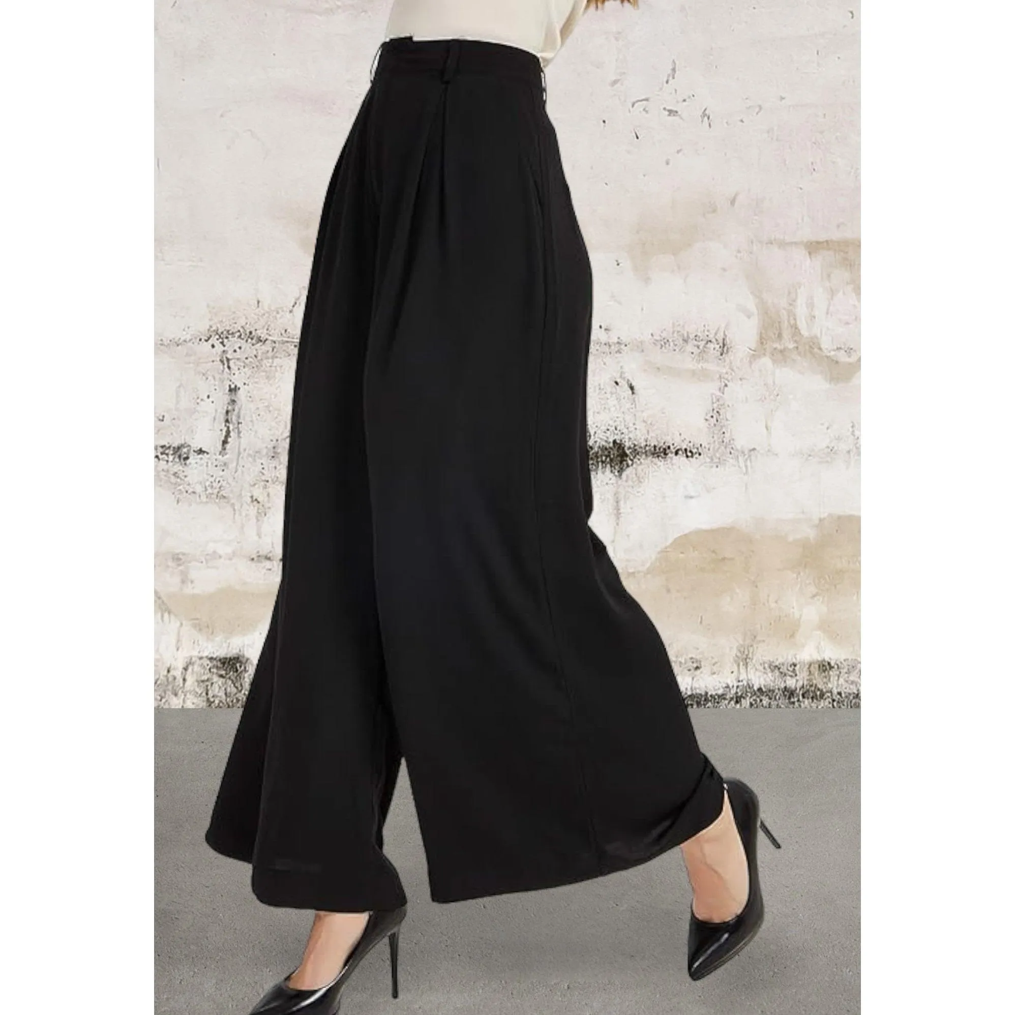 Women High Waist Wide Leg Long Pants