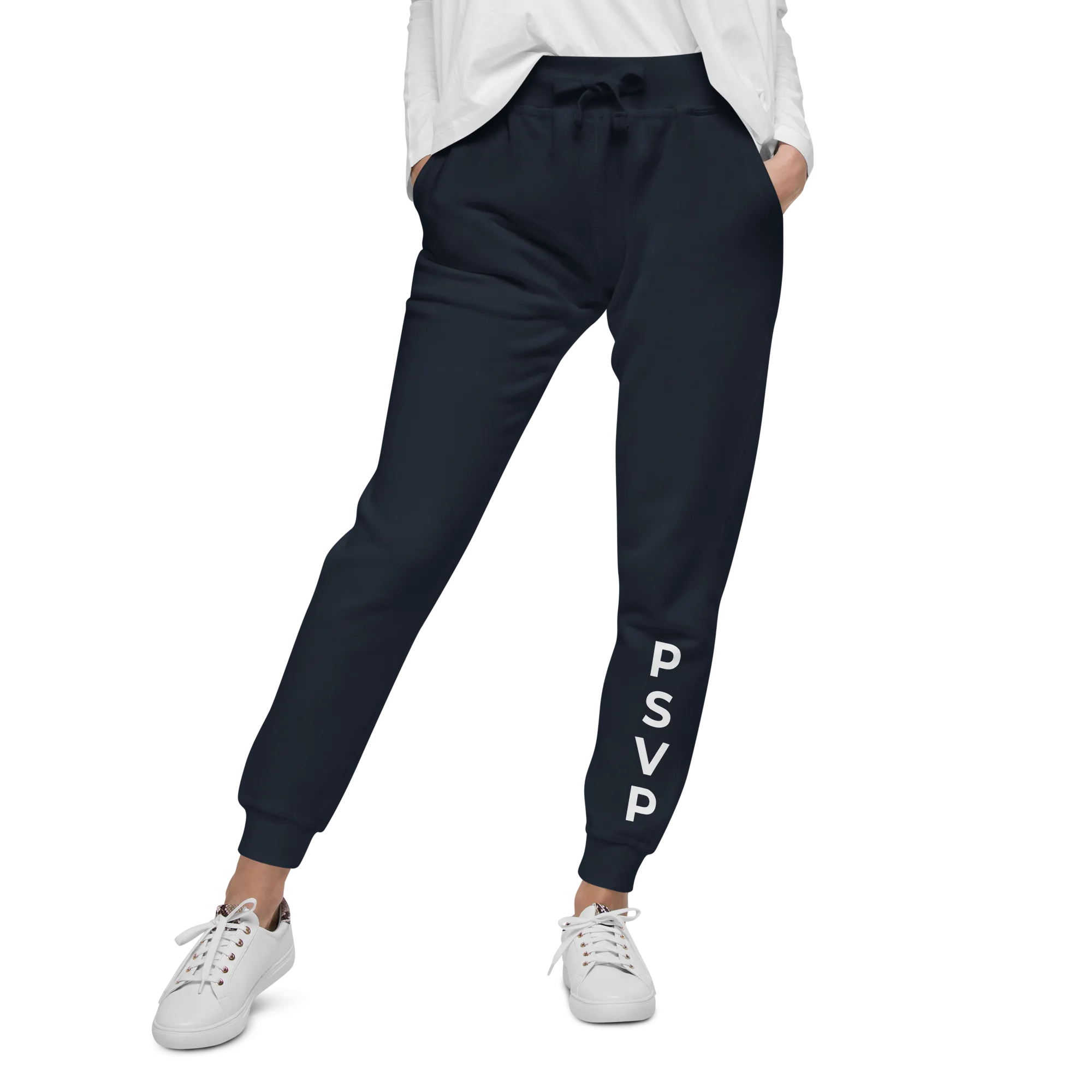 Women's Fleece Navy Sweatpants - PSVP