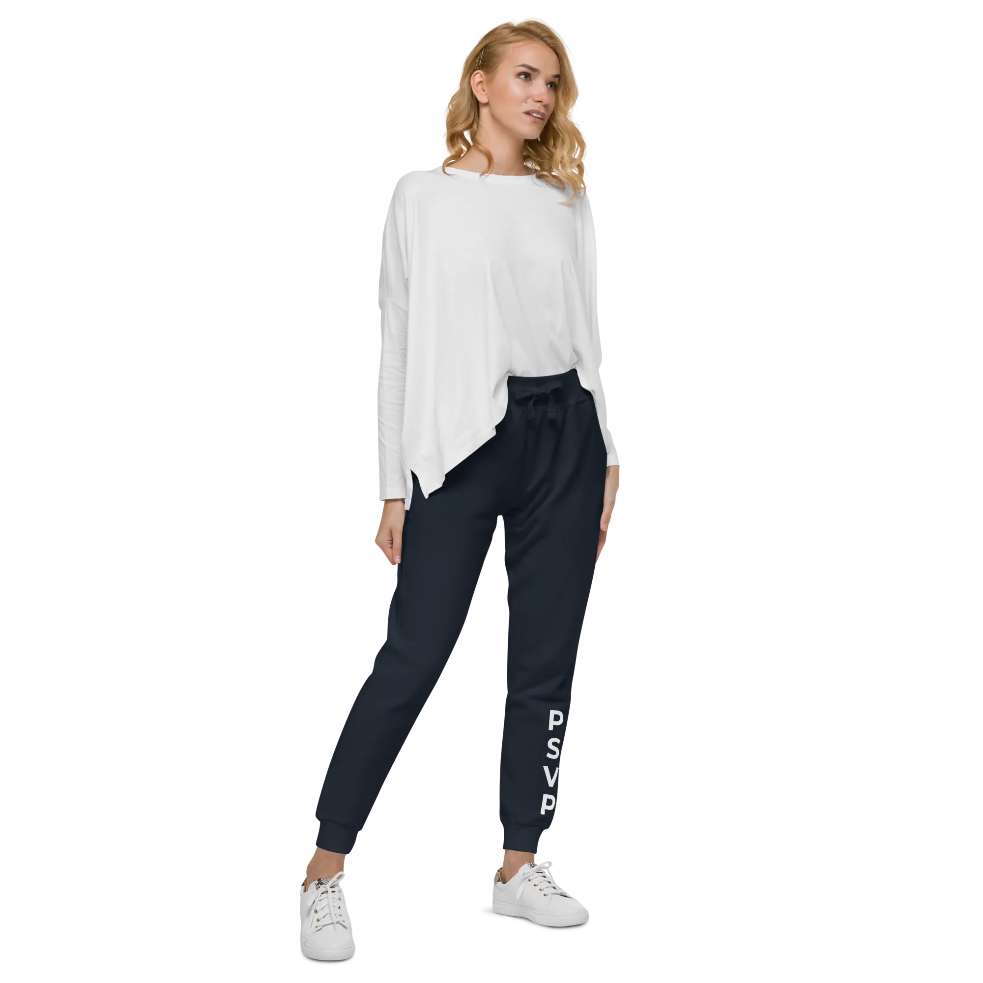 Women's Fleece Navy Sweatpants - PSVP