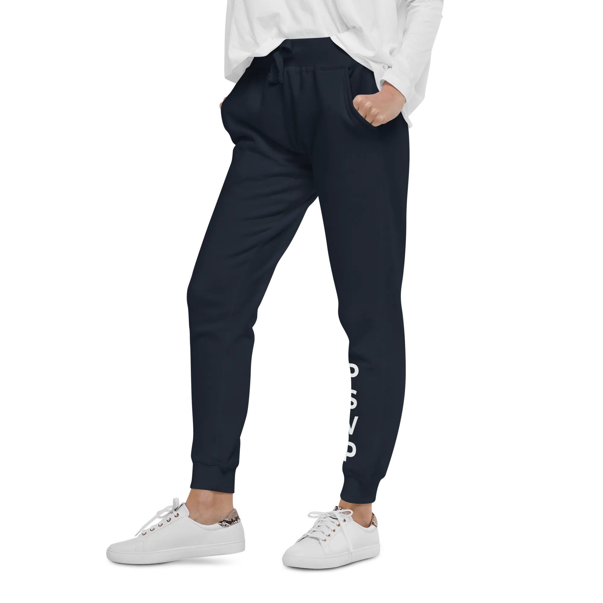 Women's Fleece Navy Sweatpants - PSVP