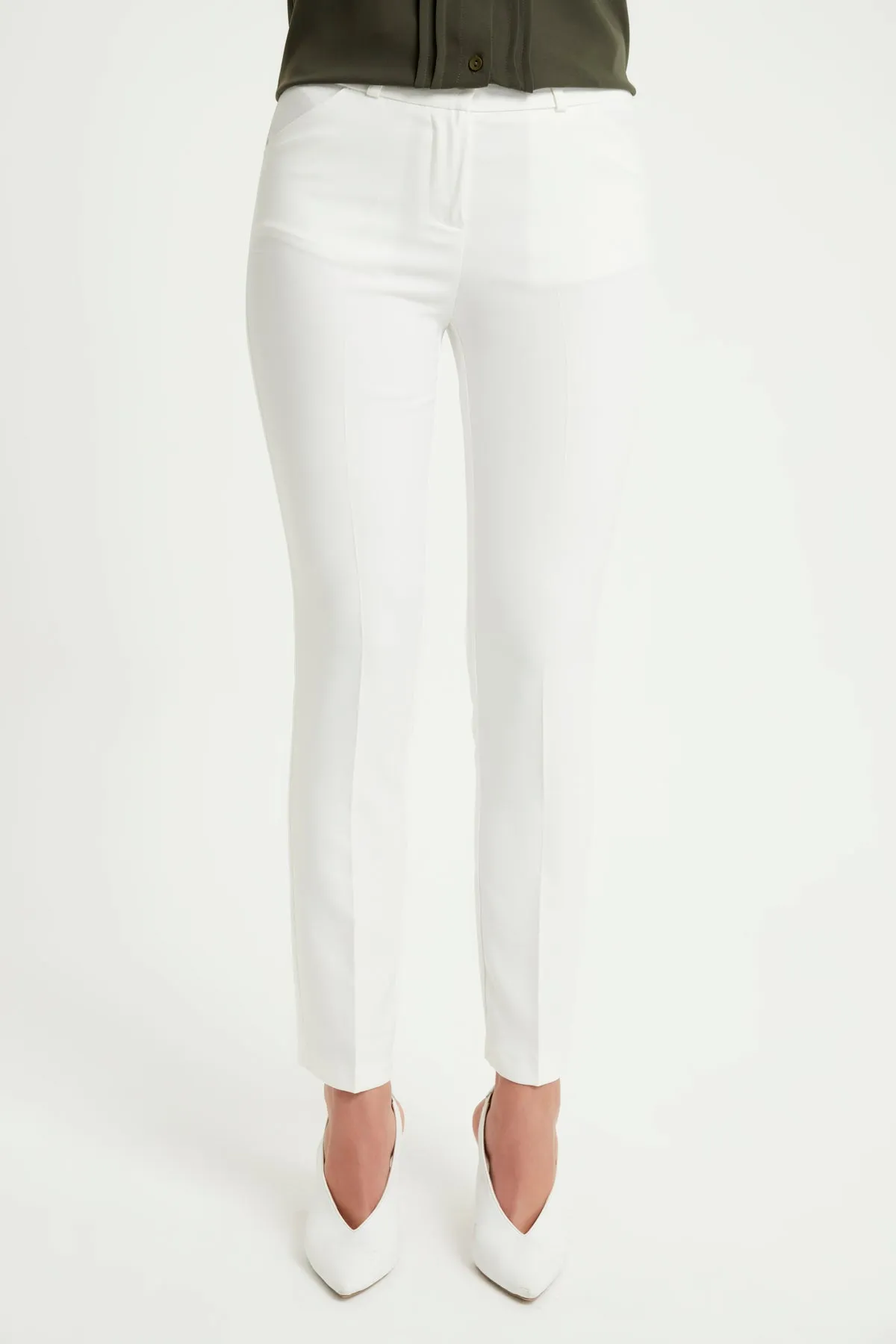 ZRF Women High Waist Pants - Ecru - West Seneca